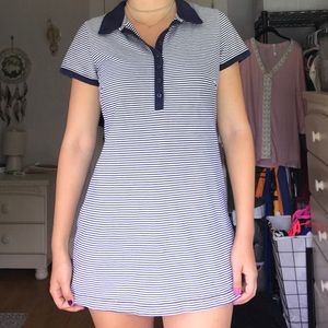 Collared Striped T Shirt Dress